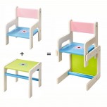 Chaise et table Fleur - Chaise haute pour poupée - Haba