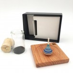 Coffret toupie en bois avec plateau-Bleu - fabricant autrichien