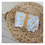Couverture nomade Renard bleus en coton biologique - Carotte & Cie