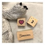 Cubes en bois Naissance - Bienvenue Bébé - Fraise et Bois
