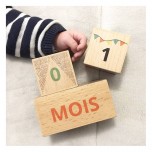 Cubes en bois Naissance - Bienvenue Bébé - Fraise et Bois