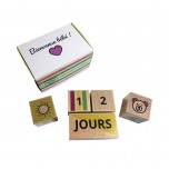 Cubes en bois Naissance - Bienvenue Bébé - Fraise et Bois
