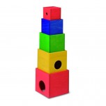 Cubes gigognes en bois multicolores - NIC TOYS