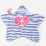 Doudou petite étoile ancre marine nœud rose - Moncalin