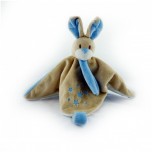 Doudou Lapin bleu - attache tétine - Mailou Tradition