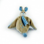 Doudou Lapin bleu - attache tétine - Mailou Tradition