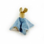 Doudou Lapin bleu - attache tétine - Mailou Tradition