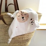 Doudou plat Panthère en coton biologique - Carotte & Compagnie