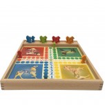 Jeu de l'oie et petits chevaux en hêtre - Artisan du Jura