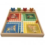 Jeu de l'oie et petits chevaux en hêtre - Artisan du Jura