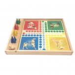 Jeu de dames et petits chevaux en hêtre - Artisan du Jura