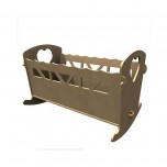 Lit à bascule en bois pour poupée - Gomille 