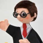 Marionnette magicien à lunettes 27 cm - Fabricant Tcheque