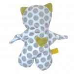 Doudou Flat Cat pois gris et pistache - Moncalin
