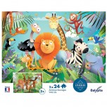 2 Puzzles 24 pièces - Calypto - Animaux sauvages - Sentosphère