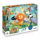 2 Puzzles 24 pièces - Calypto - Animaux sauvages - Sentosphère