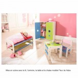 Chaise et table Fleur - Chaise haute pour poupée - Haba