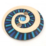 Toupie Disque en bois géante spirale bleue - Fabricant Européen